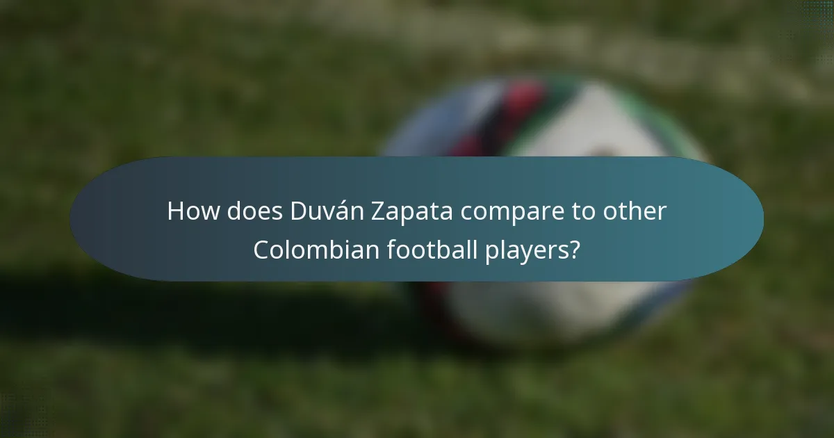 How does Duván Zapata compare to other Colombian football players?