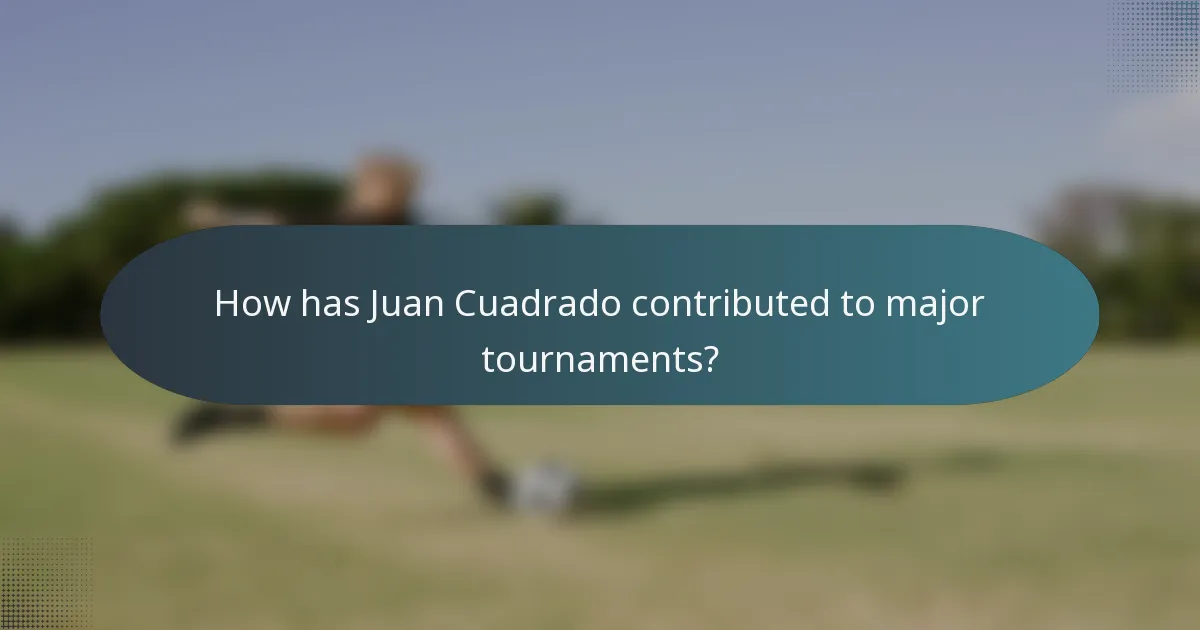 How has Juan Cuadrado contributed to major tournaments?
