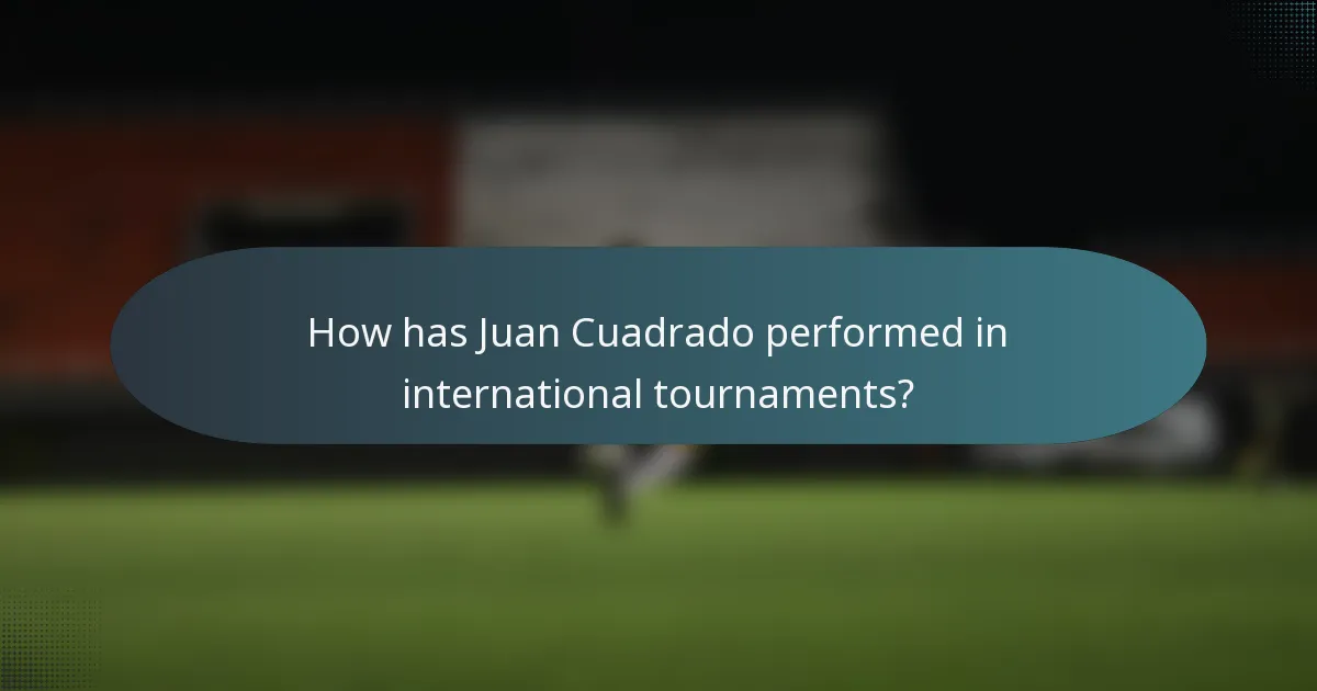 How has Juan Cuadrado performed in international tournaments?