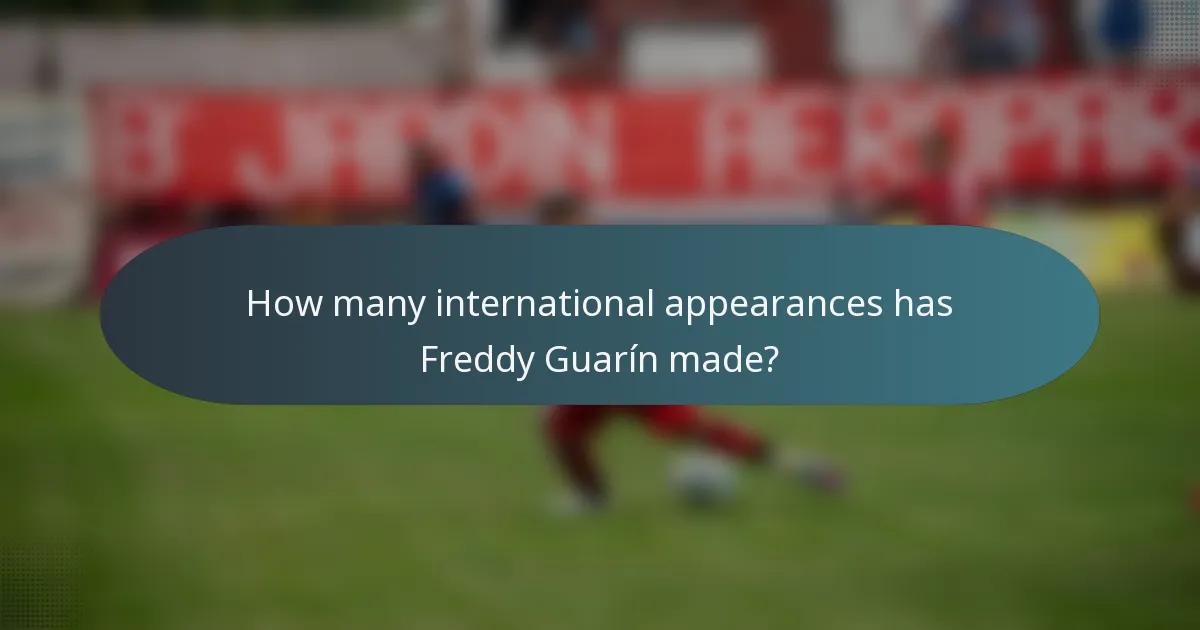 How many international appearances has Freddy Guarín made?
