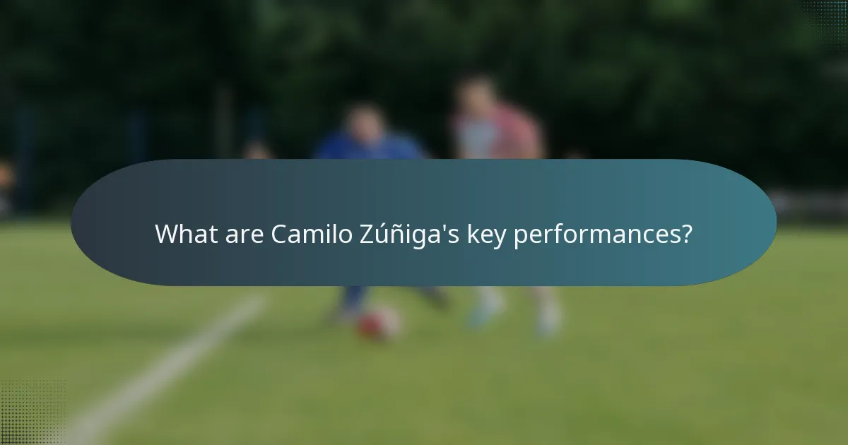 What are Camilo Zúñiga's key performances?