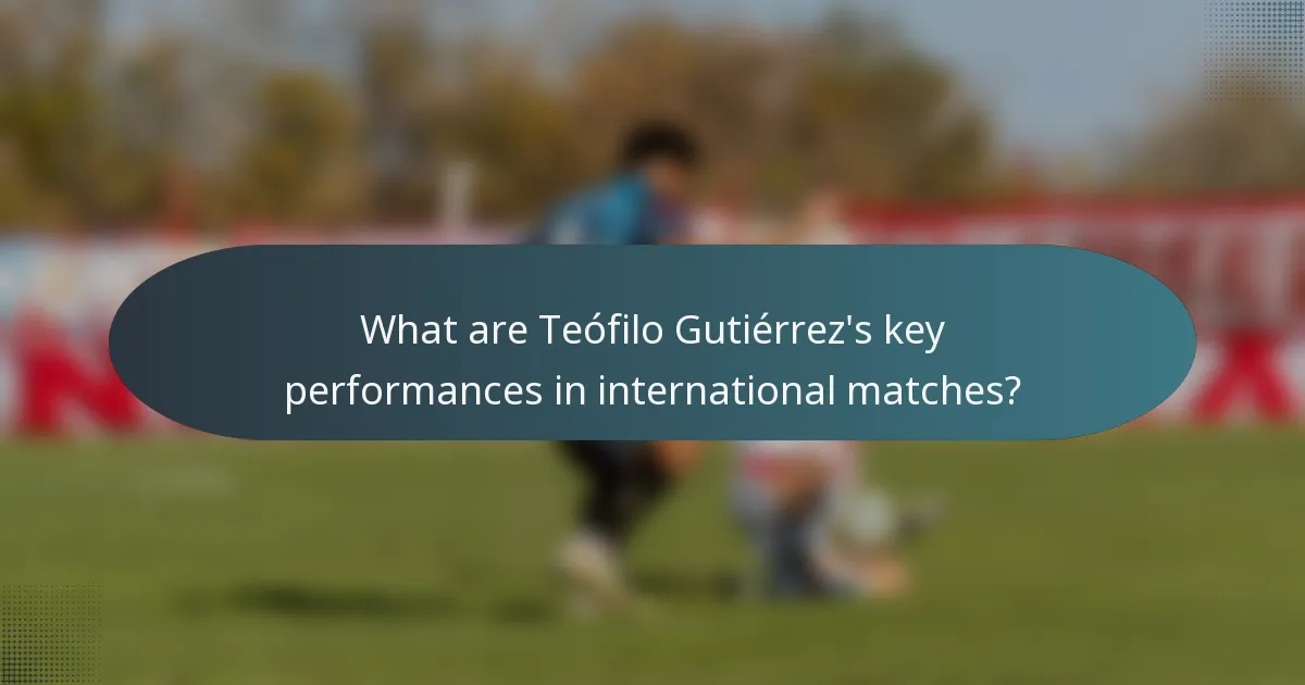 What are Teófilo Gutiérrez's key performances in international matches?