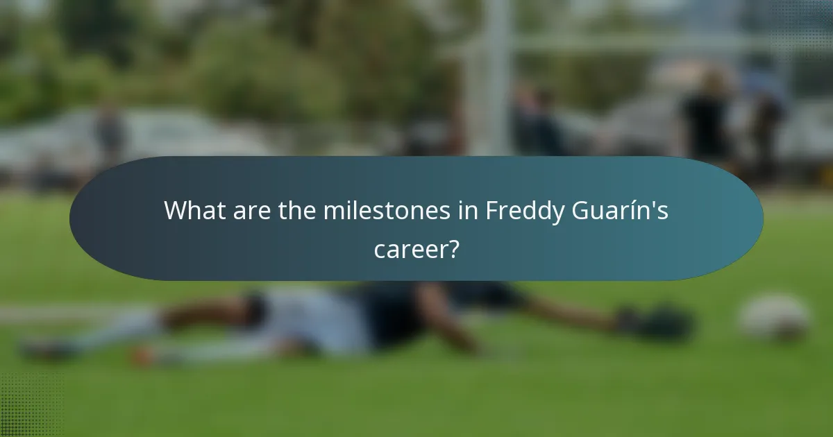 What are the milestones in Freddy Guarín's career?