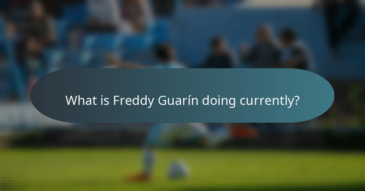 What is Freddy Guarín doing currently?