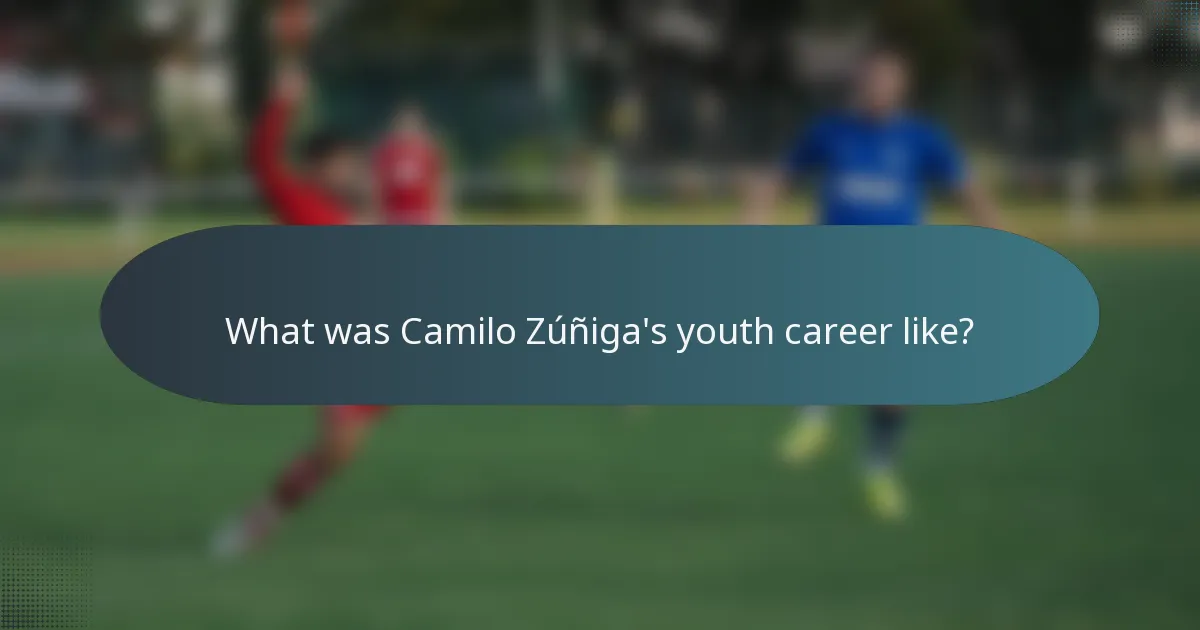 What was Camilo Zúñiga's youth career like?
