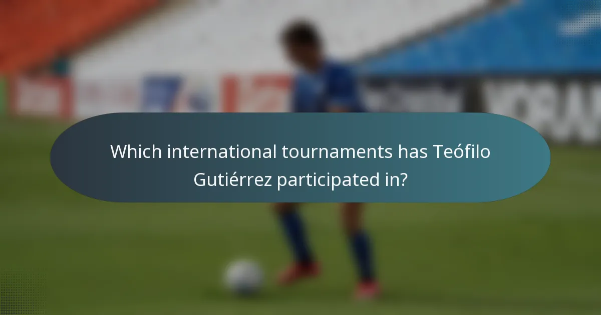 Which international tournaments has Teófilo Gutiérrez participated in?